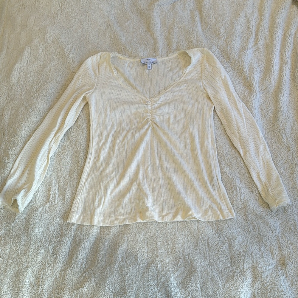 Small & other stories cream long sleeve lace shirt